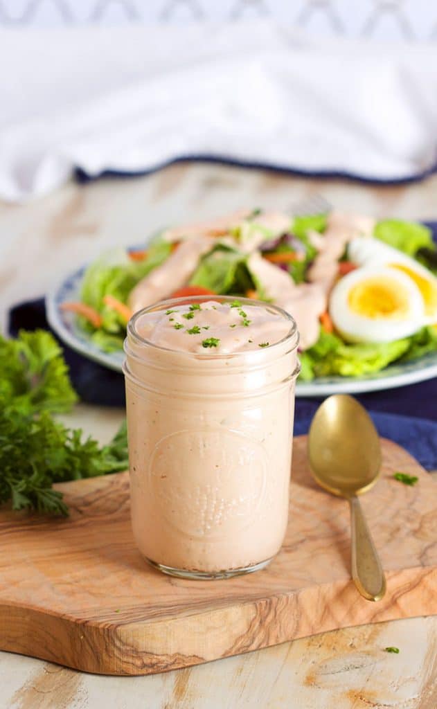 Quick and Easy Thousand Island Dressing recipe made completely from scratch. | TheSuburbanSoapbox.com