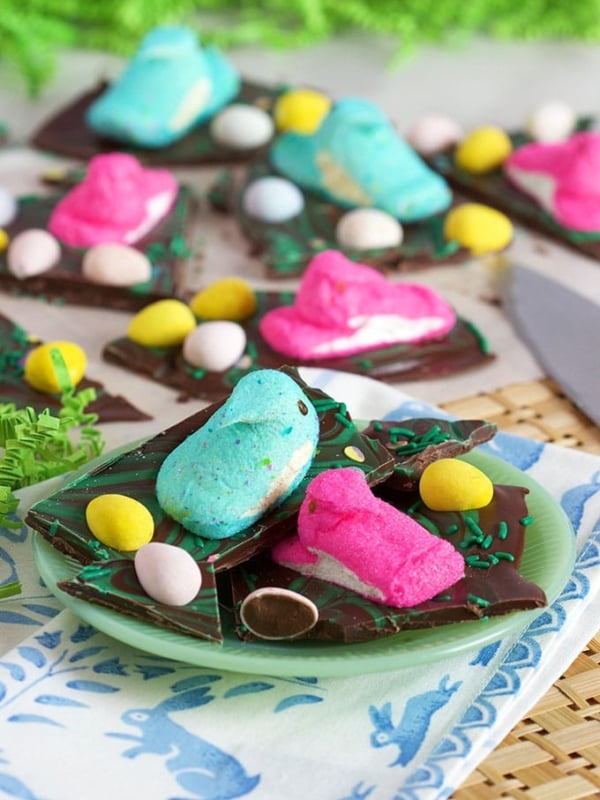 Peeps Stuck in the Mud (Easter Chocolate Bark) | TheSuburbanSoapbox.com