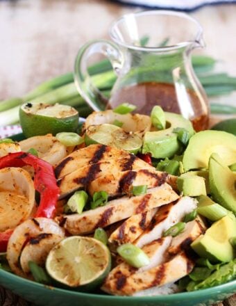 Grilled Fajita Chicken Salad with Honey Lime Vinaigrette | TheSuburbanSoapbox.com