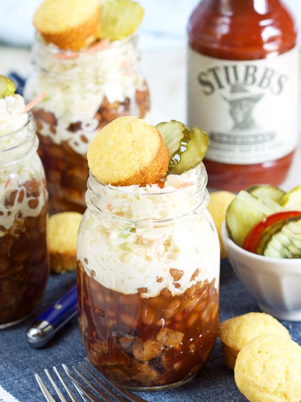 Super easy and perfect for summer parties, Barbecue Beef Brisket Sundaes are a huge hit with guests and the cowboys in your life! | TheSuburbanSoapbox.com