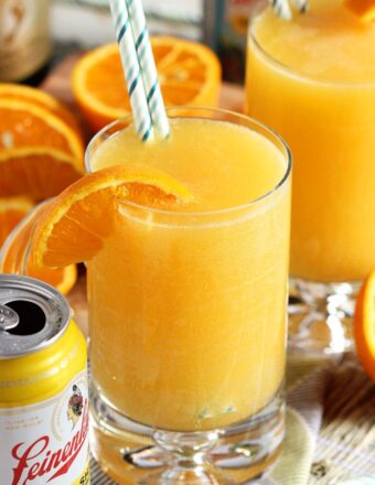 A manly brunch cocktail fit for dad, this Manmosa Recipe is made with a mix of beer, vodka and champagne for true "put hair on your chest" flavor! | TheSuburbanSoapbox.com