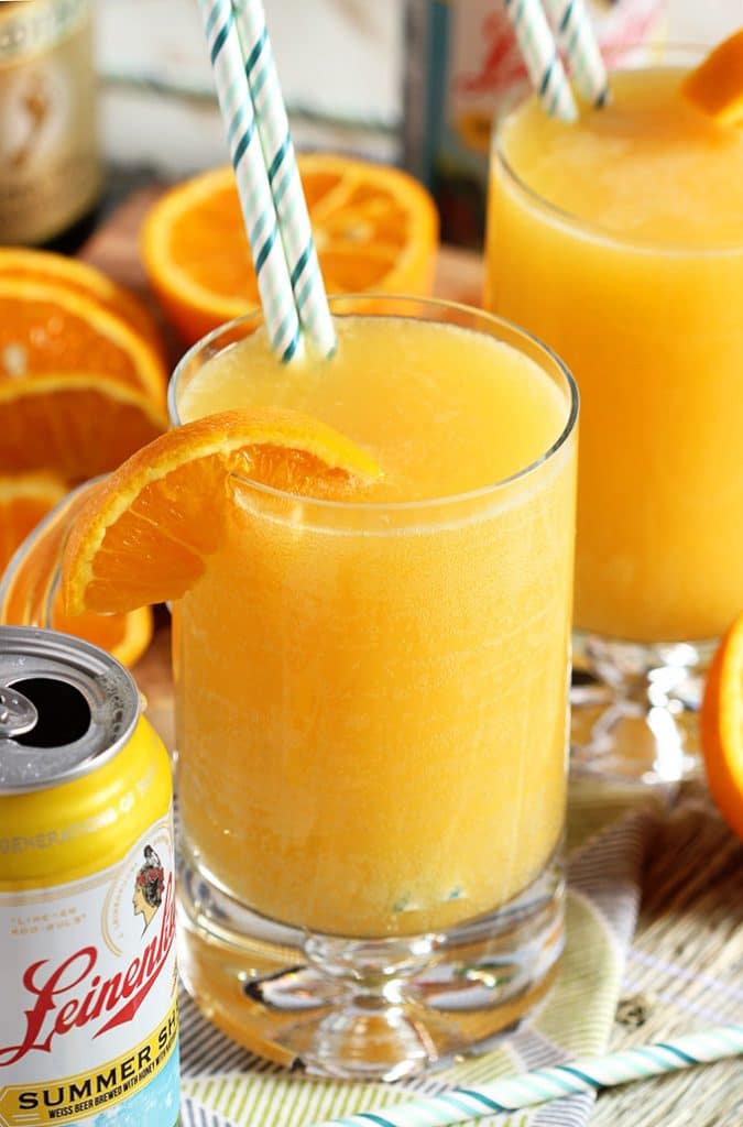 A manly brunch cocktail fit for dad, this Manmosa Recipe is made with a mix of beer, vodka and champagne for true "put hair on your chest" flavor! | TheSuburbanSoapbox.com