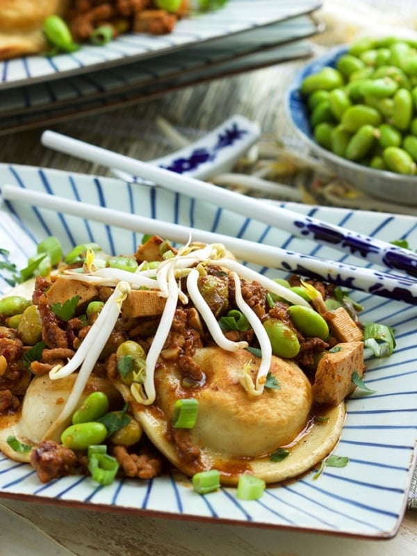Ready in less than 30 minutes, these Easy Szechuan Style Pierogies are a great weeknight dinner you're entire family will love! | TheSuburbanSoapbox.com