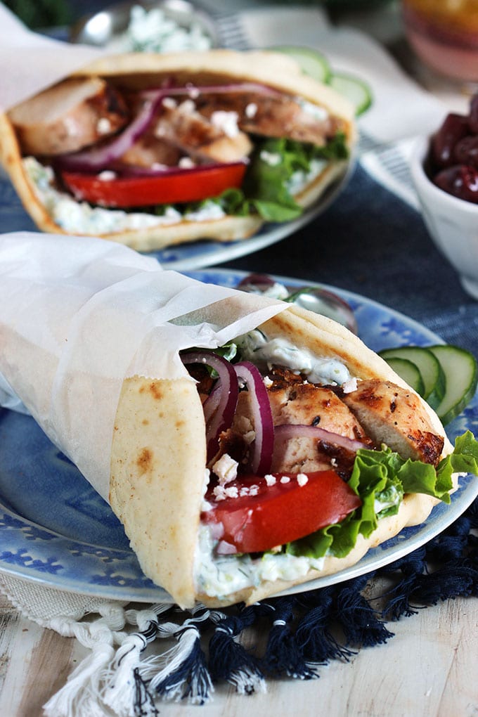 Quick and easy, Grilled Chicken Gyro Recipe is a simple weeknight dinner that's loaded with flavor. | TheSuburbanSoapbox.com