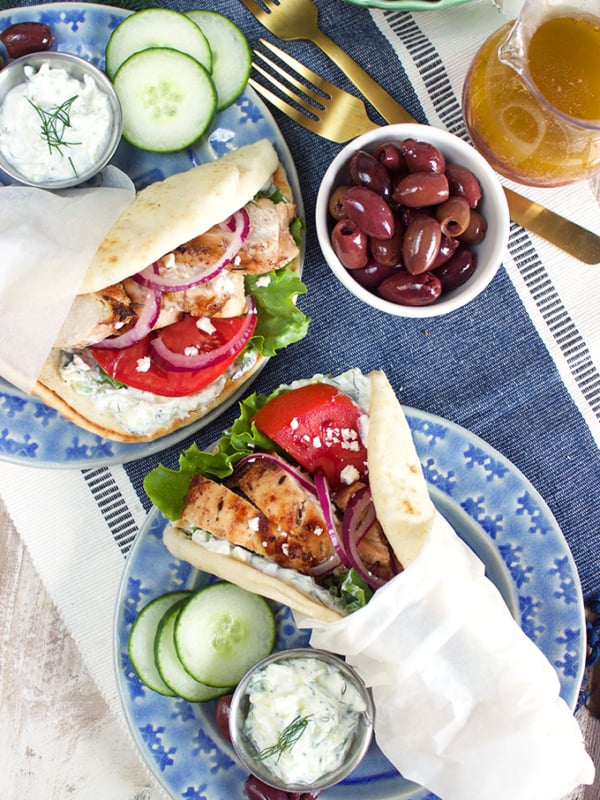 Grilled Chicken Gyro Recipe with Tzatziki Sauce | TheSuburbanSoapbox.com