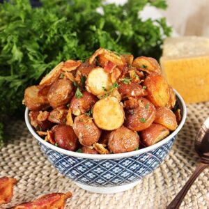 Bacon Parmesan Roasted Potatoes | TheSuburbanSoapbox.com #roastedpotatoes #recipe