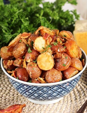 Bacon Parmesan Roasted Potatoes | TheSuburbanSoapbox.com #roastedpotatoes #recipe