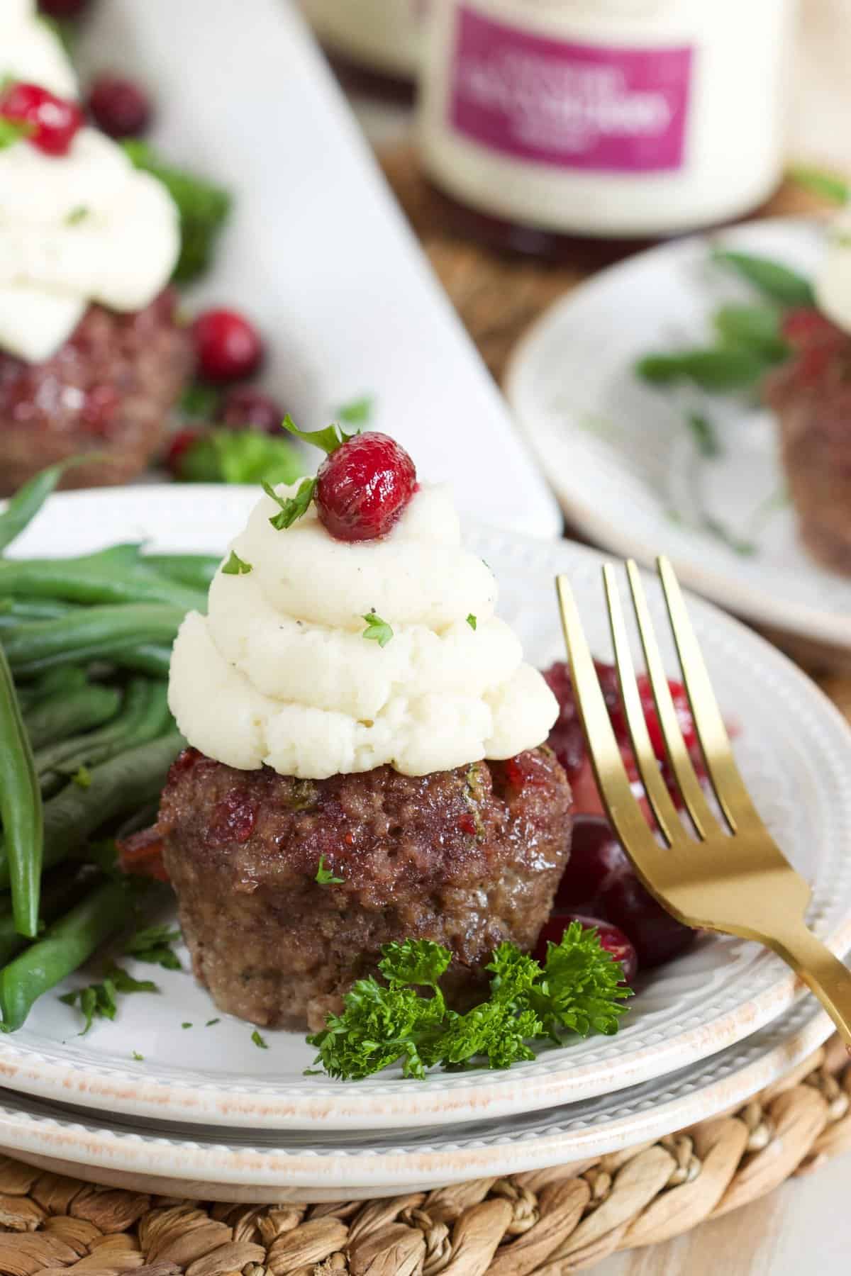 Mini Meatloaf Cupcakes with Cranberry Glaze - The Suburban Soapbox