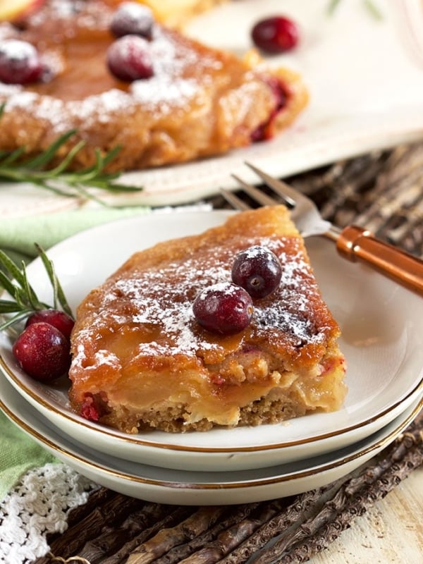 Slow Cooker Apple Cranberry Upside Down Cake | TheSuburbanSoapbox.com