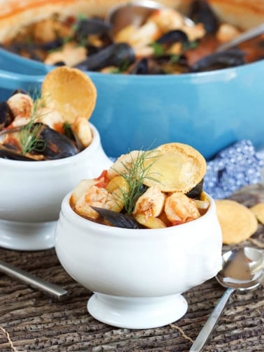 Quick and easy, Traditional Bouillabaisse Recipe is ready in minutes and perfect for holidays or entertaining a crowd! | TheSuburbanSoapbox.com