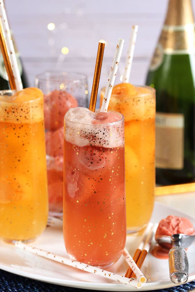 Mimosa Mocktail with Sherbet or Sorbet - Striped Spatula