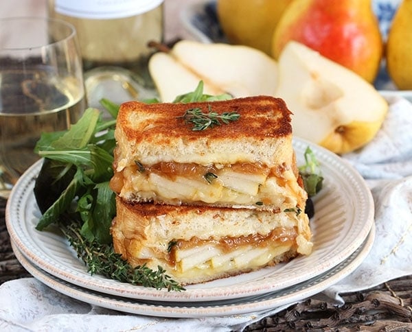 Caramelized Onion Pear Grilled Cheese | TheSuburbanSoapbox.com
