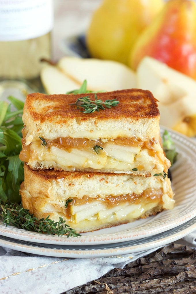 Caramelized Onion Pear Grilled Cheese | TheSuburbanSoapbox.com