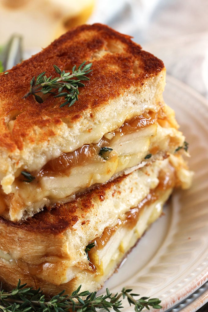 Caramelized Onion Pear Grilled Cheese | TheSuburbanSoapbox.com