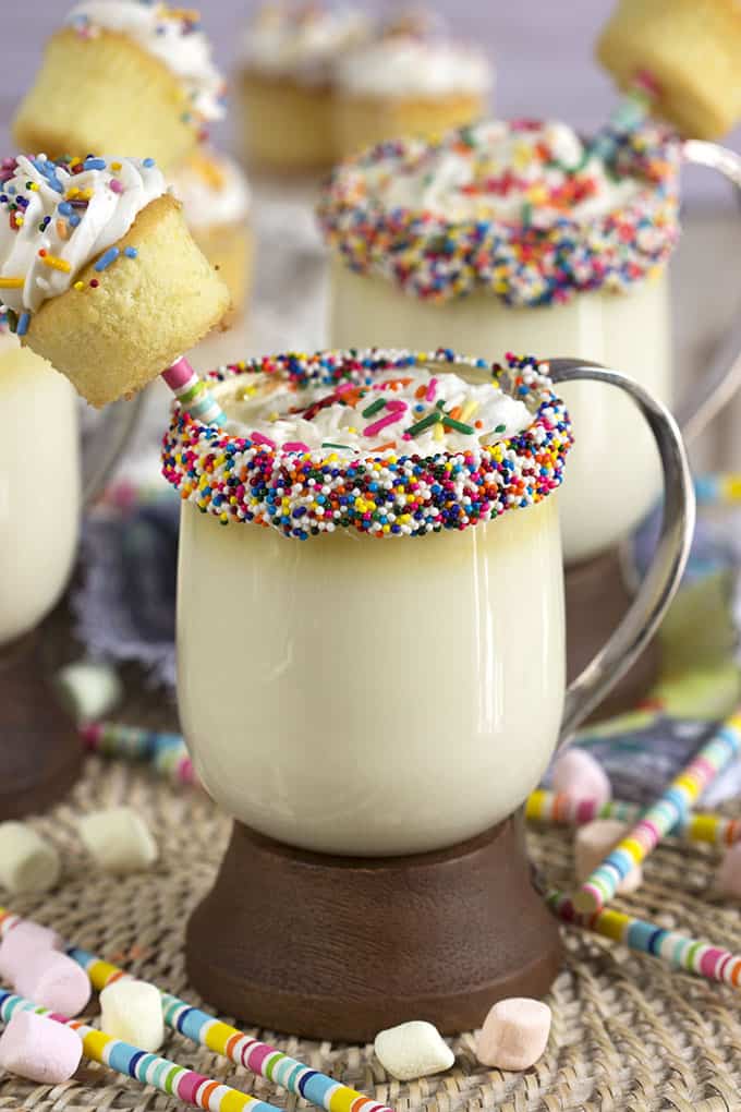 Funfetti Birthday Cake White Hot Chocolate | TheSuburbanSoapbox.com