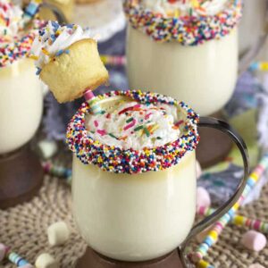 Funfetti Birthday Cake White Hot Chocolate | TheSuburbanSoapbox.com