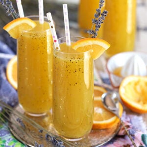 Sparkling Lavender Orange Mimosa Cocktail recipe from TheSuburbanSoapbox.com