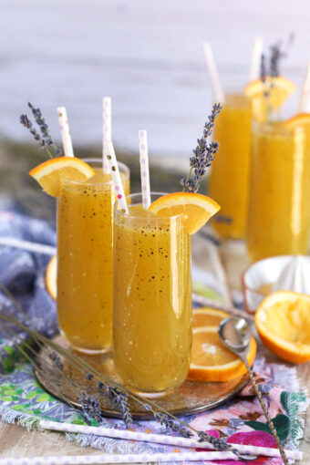 Sparkling Lavender Orange Mimosa Cocktail