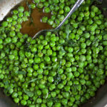 Spring Peas in Brown Butter in a stainless steel skillet. From TheSuburbanSoapbox.com