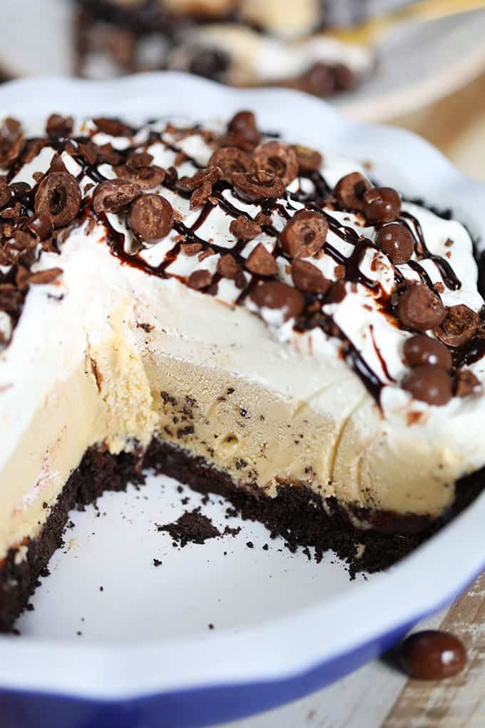 Photo of Frozen Mudslide Pie with slice removed from TheSuburbansoapbox.com