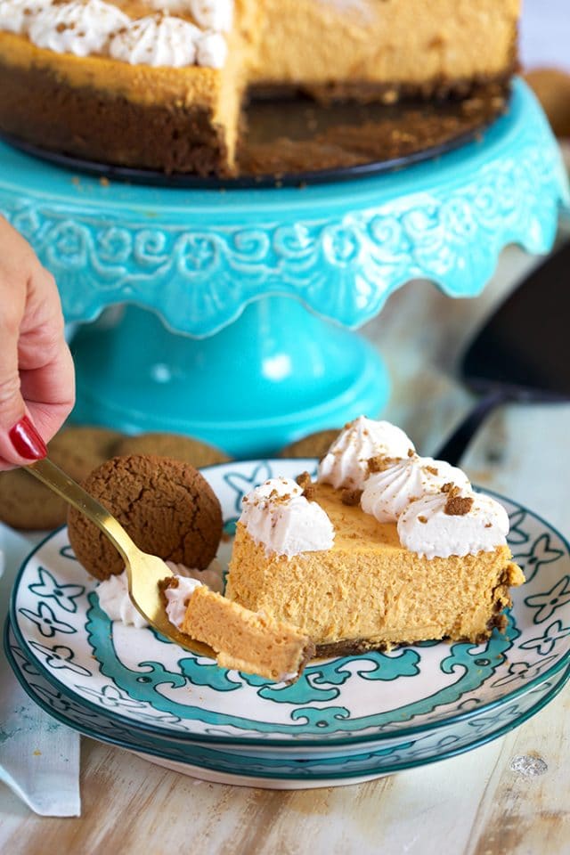 The Very Best Pumpkin Cheesecake With Gingersnap Crust - The Suburban ...