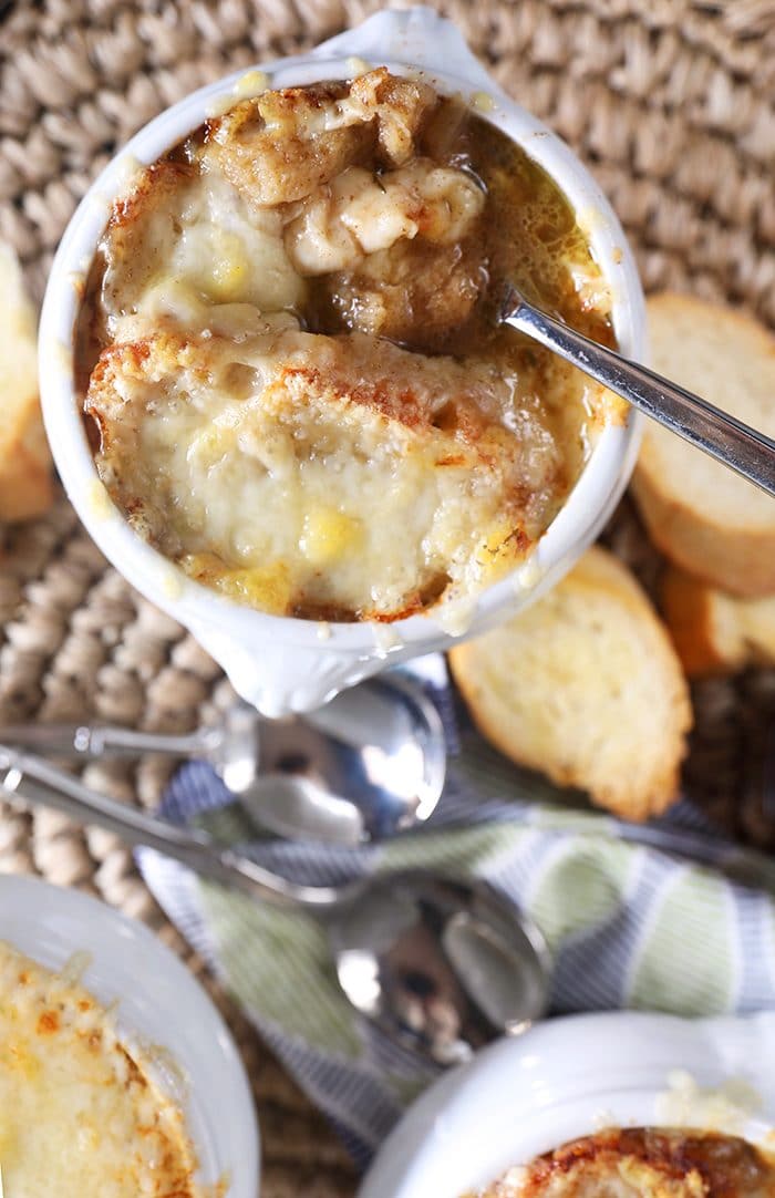 The Very BEST Baked French Onion Soup - The Suburban Soapbox