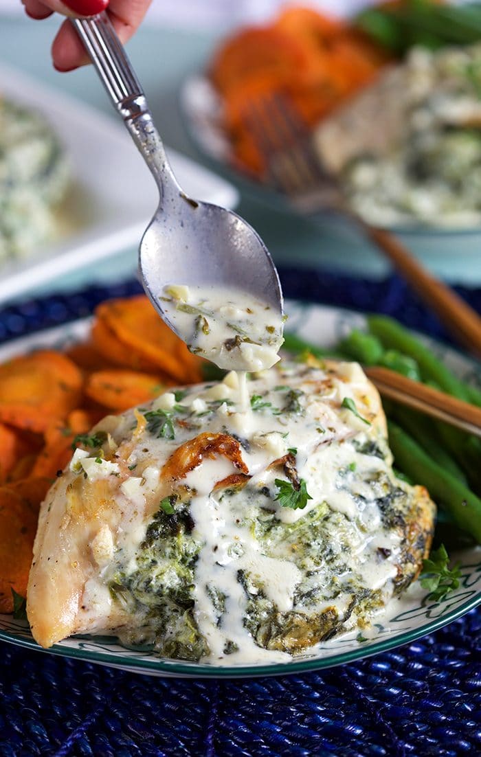 Cheesy Spinach Stuffed Chicken Breast - The Suburban Soapbox