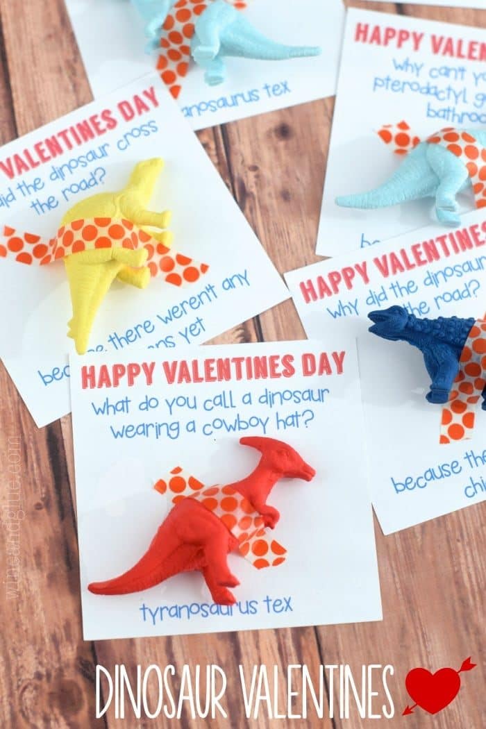 Dinosaur Valentine Cards with a free printable.