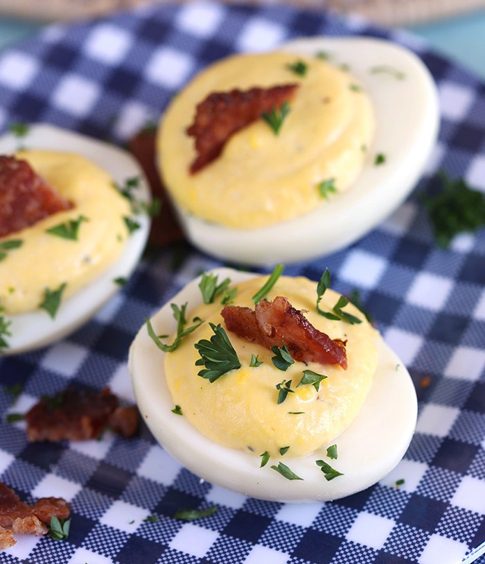 Street Corn Deviled Eggs - Healthyish Foods