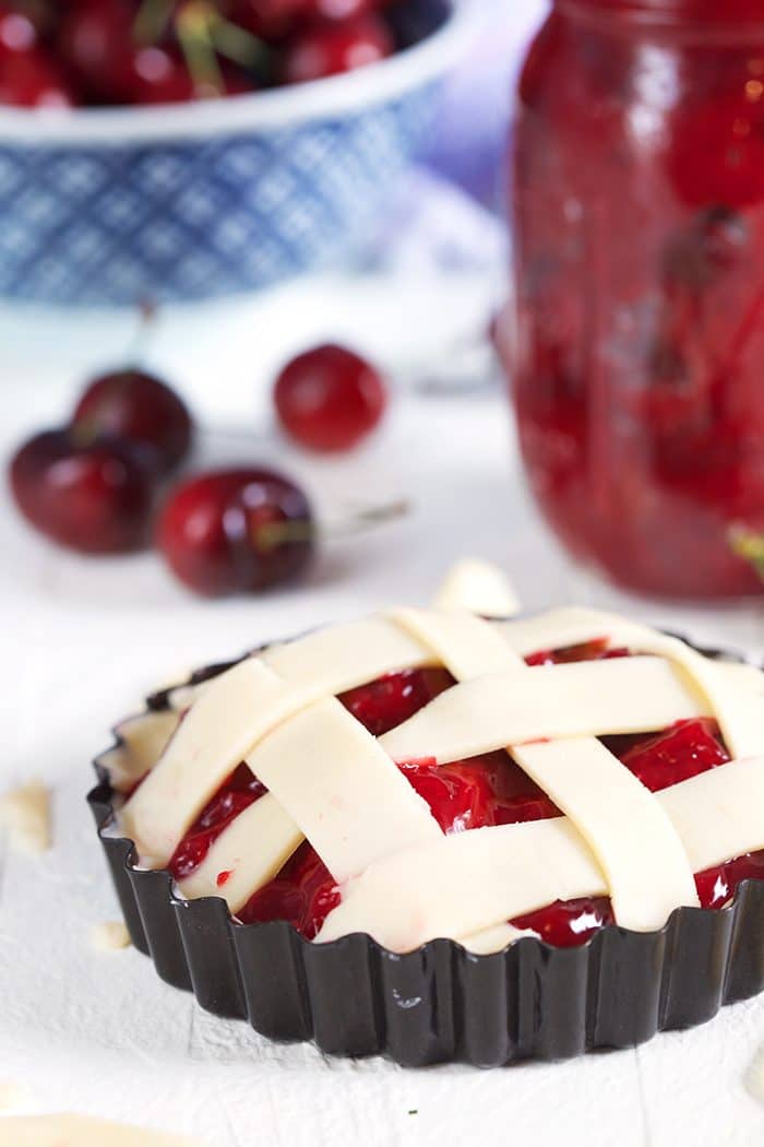 Cherry Pie Tart on a white background.