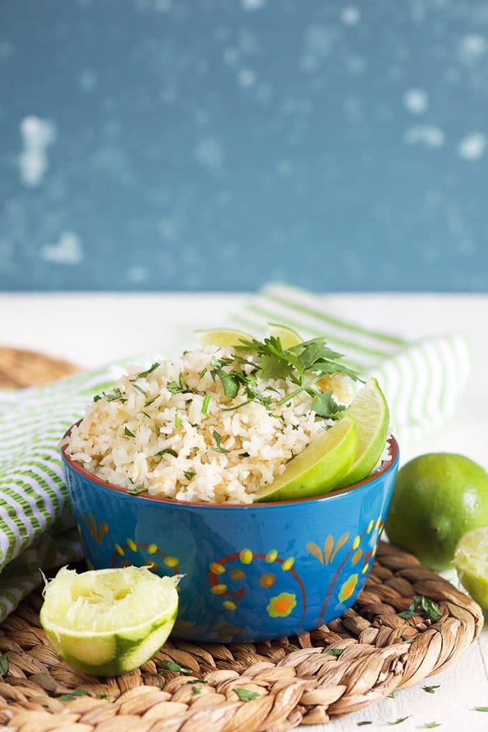 Cilantro Lime Rice with zested lime.
