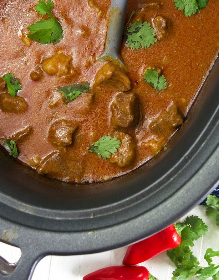Thai Red Curry Beef in a slow cooker