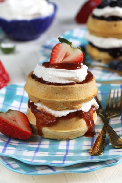 Mini Berry Waffle Cake Recipe - The Suburban Soapbox