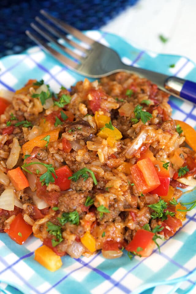 One Pot Stuffed Pepper Casserole - The Suburban Soapbox