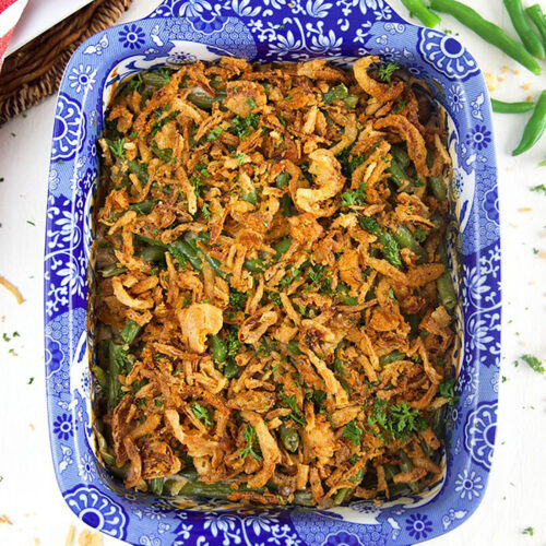 Easy Green Bean Casserole with Crunchy Fried Onions - Raising Generation  Nourished