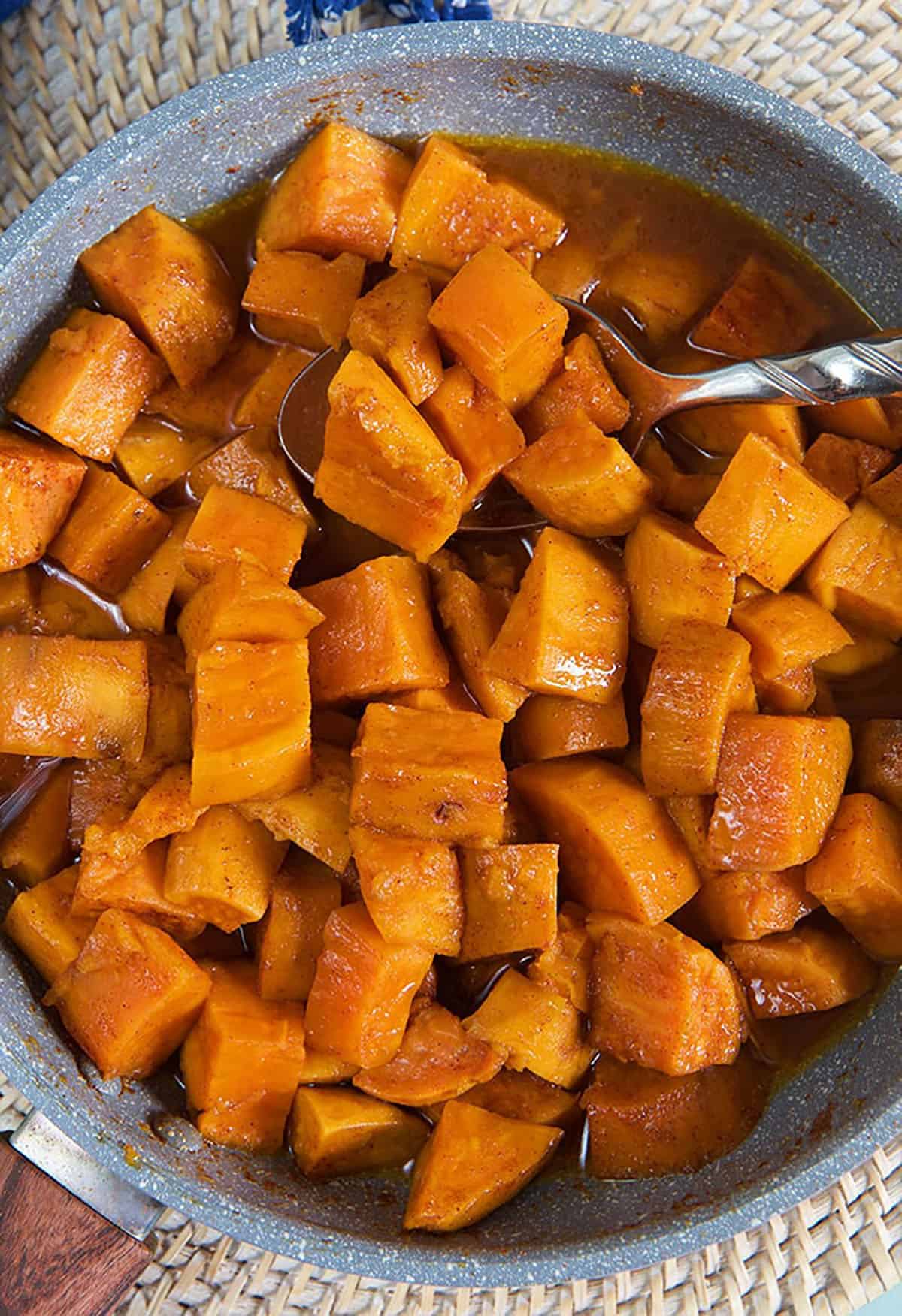 Stove Top Candied Yams in a saucepan.