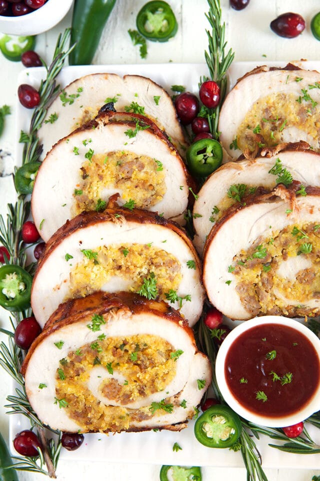 Cornbread Sausage Stuffed Turkey Roulade - The Suburban Soapbox