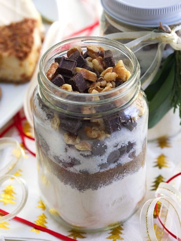 Cookie Mix in a Jar on a white background.