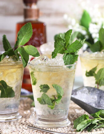 Classic Mint Julep in a glass julep cup.