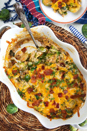 Cheesy Baked Brussels Sprout Casserole - The Suburban Soapbox