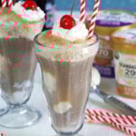 Root Beer Float in a soda fountain glass