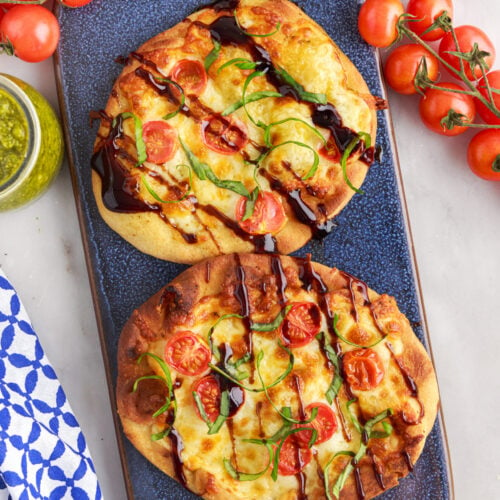 Air Fryer Margherita Pizza - Garnished Plate