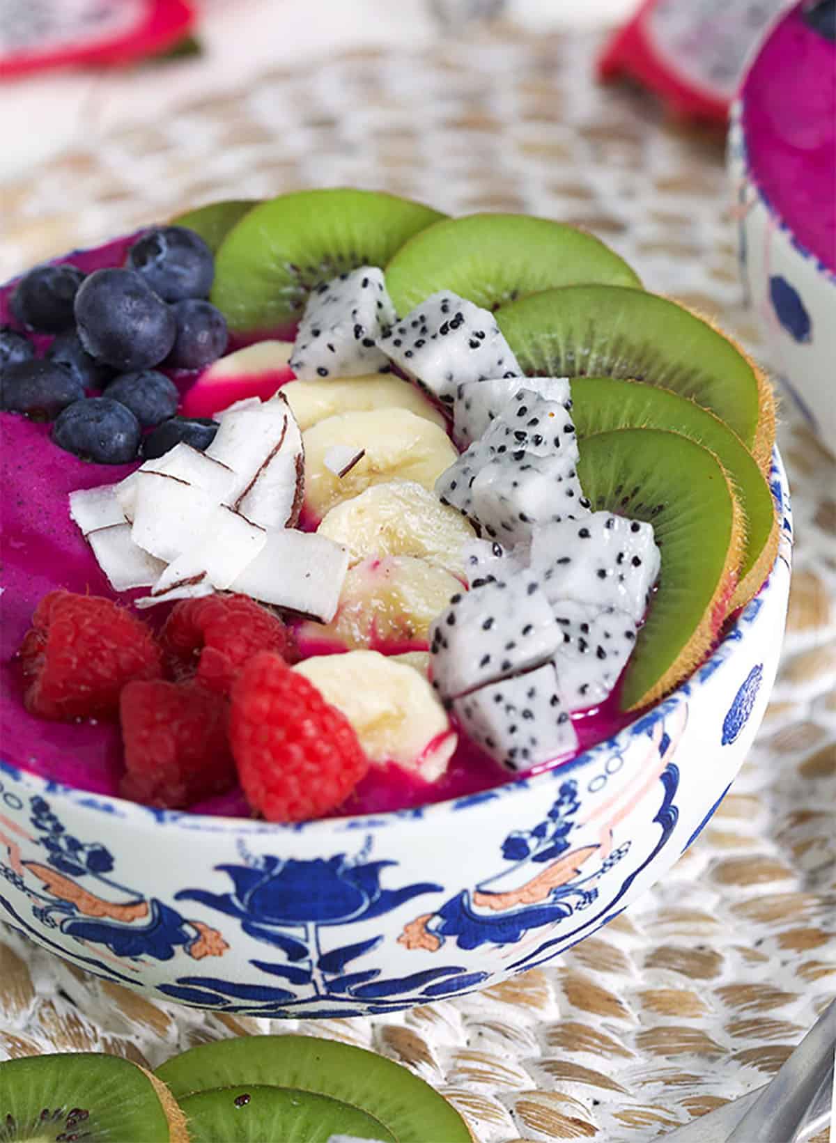 Pitaya Bowl topped with sliced fruit