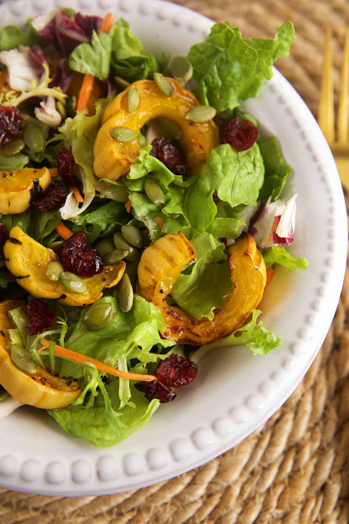 Delicata squash in salad