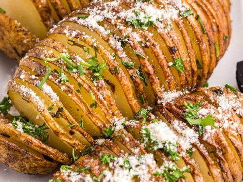 Baked Garlic Parmesan Hasselback Potatoes - with Butter & herbs