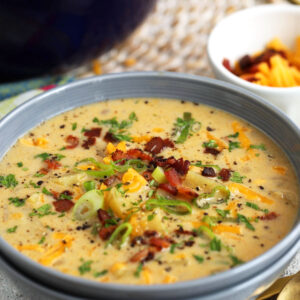 Bowl of loaded potato soup