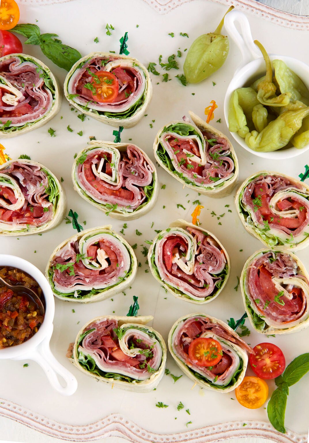 Italian Pinwheel Sandwiches - The Suburban Soapbox