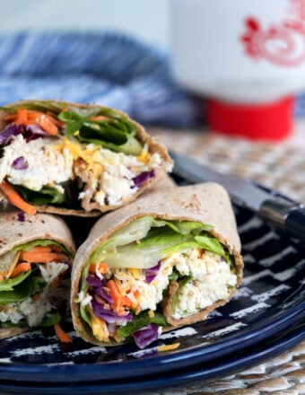 Cut Chick-fil-A Cool Wraps on plate