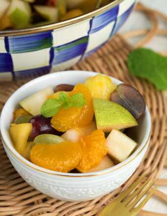 Bowl of homemade fruit cocktail