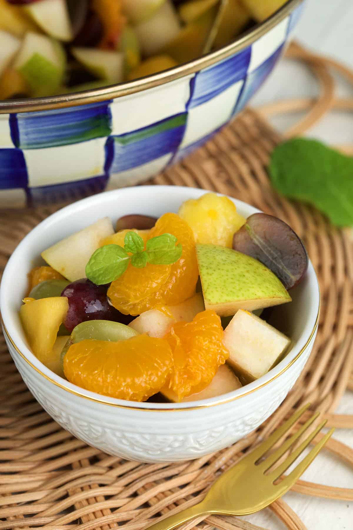 Bowl of homemade fruit cocktail